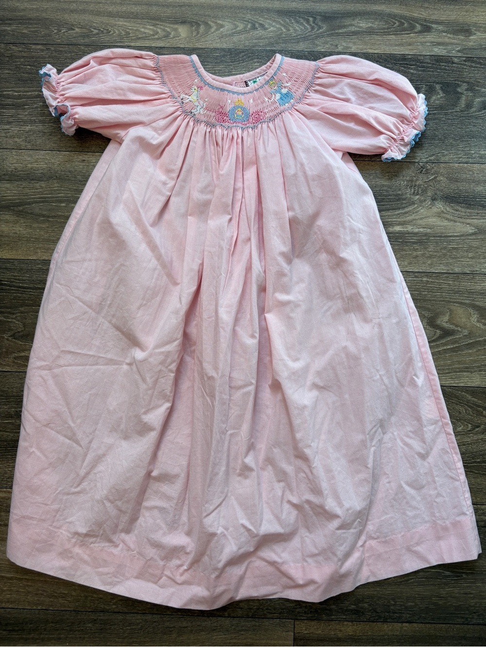 Shrimp & Grits Kids Pink Princess Smocked Bishop Dress Size 6 FW09